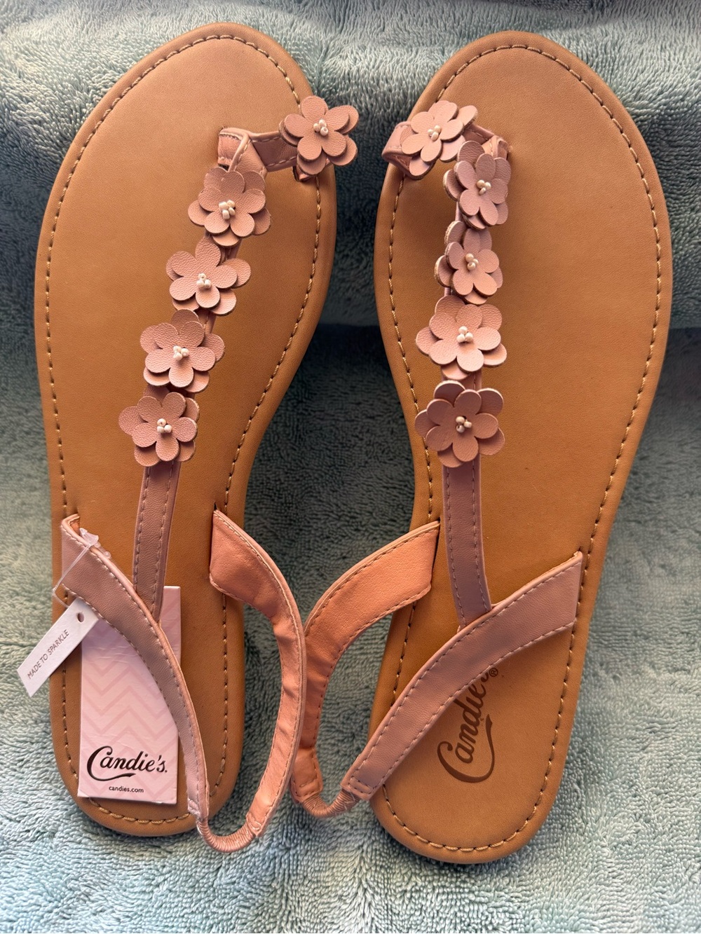 Candie's Pink and Tan Women's Sandals